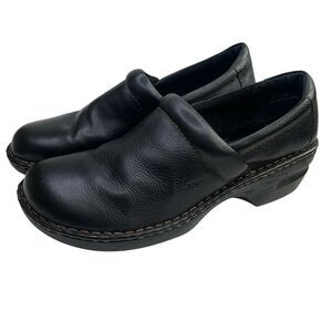 BOC Born Concepts Women's Leather Slip On Nursing Clogs Mule Shoes Size 11 Black